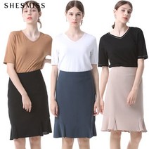 [쉬즈미스.] [쉬즈미스] 베이직 플라운스 미디 스커트