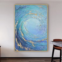 바다 파도 풍경 유화 스타일 보석십자수 재료 세트, 80x120CM