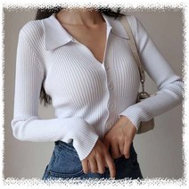[HAN] 골지 여성 가디건 캐주얼 아우터 카라 5색