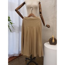 [봄신상 무배] 두리 주름 뒷 밴딩 A라인 롱스커트