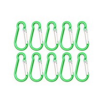 10pcs 미니 카라비너 ​​버클 클립 잠금 키 체인 후크 야외 여행 키트 캠핑 하이킹 등산 배낭 낚시 액세서리, 초록