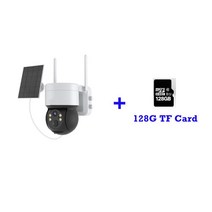 태양광 패널 인버터 설치 태양열 무선 캠 ICSEE 카메라 전지 야외 와이파이 돔 IP CCTV 7 00mA 충전식 배터리, 04 WIFI Cam 128G Card