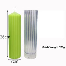 인테리어 양초 캔들 몰드아크릴 양초 금형 쉬운 탈형 긴 기둥 왁스 DIY 대형 줄무늬 원추형 실린더 홈 웨, 11 G