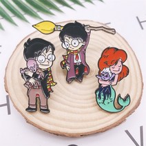 두개골 모형크리에이티브 영화 주변 애니메이션 캐릭터 해골 마술 지팡이 에나멜 브로치 맞춤형 합금 배지, 04 Style-4