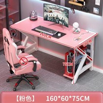 북유럽 핑크 더블 게임 데스크 데스크탑 컴퓨터 책상 홈 침실 서재 책상 컴퓨터 테이블 인터넷 카페 게임 테이블, B-160cm-table-light