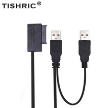 dvd리핑 cd리더기 휴대용dvd플레이어 TISHRIC USB 2.0 7 6 13Pin 슬림 라인 SATA 어댑터 케이블 외부 전원, 01 Sata Cable