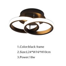 미니멀리스트 Led 링 램프 거실 주방 침실 Led 천장 샹들리에 광택 기구 식당 램프, Black-Type E, CHINA, Dimmable with remote