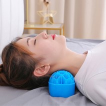 젤리쿠션 실리콘 경추베개 목베개 커버포함, 블루