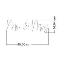 lcd led 야광 네온사인 간판 전광판 사용자 정의 로고 Mr Mrs 3D Led 빛, 흰색 폭 50cm, 따뜻한 화이트