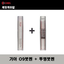 제일케미칼 기아 O9 스위트오렌지 붓펜 + 투명붓펜 자동차 도색 차량용 카페인트, O9 스위트오렌지 붓펜+투명붓펜(제일)