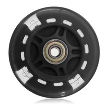 마이크로 미니 스쿠터 휠 깜박이는 led 조명 스쿠터 휠 베어링 80mm 휠 80mm led 플래시 롤러 인라인 스케이트 휠 바퀴 탈부착 인라인, 검은색