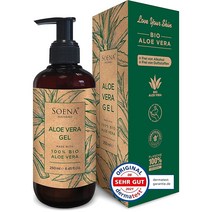 독일 Soena Naturals 100 유기농 알로에 베라 함유 알로에 베라 젤 250ml 무알콜 향수 천연화장품 모이스처라이저 보습제 애프터썬 선크림 태닝오일 선스프레이