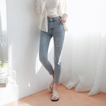 수비진 SP163 허리스판 절개포인트 컷팅 스키니진 여성청바지 허리스판 스키니진
