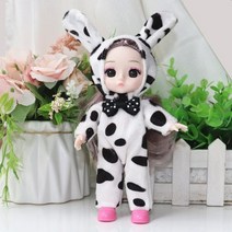 구체관절인형 구관인형 마론인형 만들기 16cm bjd 인형 13 관절 움직일 수있는 귀여운 암소 토끼 옷 세트 6 인치 패션 드레스 인형 장난감 아이 생일 선물 481, 9