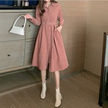잇츠스타일 봄 카라 원피스 데일리 출근룩 허리벨트 오피스룩 남방스타일원피스