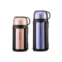 락앤락 뉴자이언트 핫탱크 보온병 1.2L 골드핑크 + 1.5L 라이트블루 세트, 혼합색상