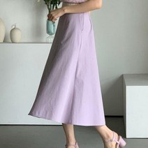 여자 훌스커트 a라인 샤랄라 연보라 봄하객 치마
