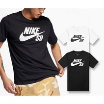 나이키 SB로고 라운드 반팔티 AR4209 블랙/화이트 2종