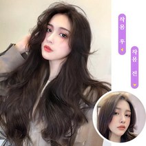 KORELAN 여성 통가발 전체 가발 통가발 긴머리 여성 웨이브 머리, 브라운관래, 60m