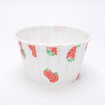 다포장 KIL 원형주름컵 미니 50mm 머핀컵 베이킹컵 내부코팅, 100개, 딸기