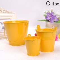 양동이 바스켓 아이스 버킷 다용도 미니 금속 주석 캔디 선물 상자 웨딩 파티 기념품 Tinplate 초콜릿 Dragee 바 장식 314EA 4, 07 Yellow S