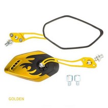 스쿠터 바이크 오토바이 백미러 불꽃 패턴 반전 거울 전기 스쿠터 액세서리 8/10 1 쌍, Gold