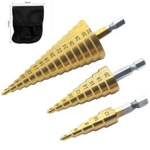 1 개3 개 4-32mm hss 티타늄 코팅 스텝 드릴 비트 드릴링 전동 공구 금속 고속 강철 나무 구멍 커터 스텝 콘 드릴 361, 3pc 4-12 4-20 4-32