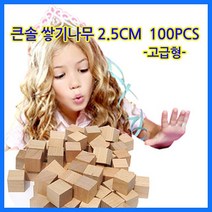 (큰솔교육)큰솔2.5cm쌓기나무100pcs(미송) 큰솔정육면체 소마큐브 카프라 펜토미노 가베 _ 2022799EA