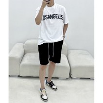 남자 LA 반팔티 아이스 쿨티 4컬러 보라 오버핏 박스티