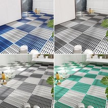 PVC욕실 미끄럼방지 매트 30X30 화장실 바닥 발판 설거지 조립식 받침대 주방 낙상사고예방, 블루