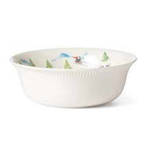 Lenox 프로파일 스노 데이 디너웨어 그릇 세트 12피스 화이트, Serving Bowl