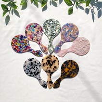 셀룰로오스 마블 자개 호피 미니 손 거울, 5.멀티