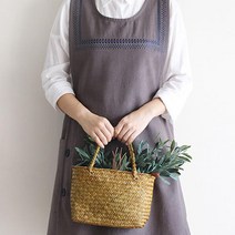 사회복지사 실습복 면원단 자수앞치마 간병사 함바집 알바 업소용, 챠콜