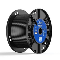 Elite Cable 865890 Cat8 250ft 야외실내 케이블 UV 저항성 40GB 2000MHz 이지풀릴 블랙