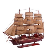 모형 선박 인테리어 무 목재 사무실 서재 범선 대형 완제품 화물선 배모형 컨테이너선박모형, C.범선 60cm 그린