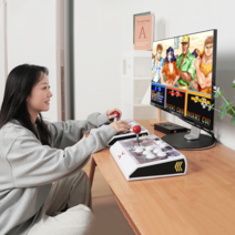 무선 아케이드 게임기 조이스틱 핸들 TV PC한국어지원, 상세이페이지 참고, 무선 128g+18000게임+다운로드1080P