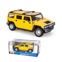 마이스토 1:24 2003 험머 H2 SUV 엘로우 다이캐스트 명품모형 자동차