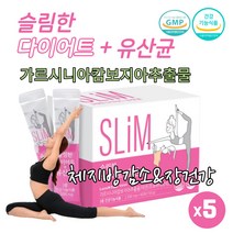 아이하트 식약처인증 단기간 슬림 가르 가루 시니아 캄보디아추출물 다이어트 체 지방 분해 커트 상체살 아랫뱃살 빼기 유산균 Diet 분말 장 건강기능식품, 60포 X 5박스