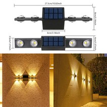 태양광 벽 램프 야외 방수 조명 정원 거리 발코니 계단 울타리 신제품, 11.HXD4x4LEDWarm - 6 PCS