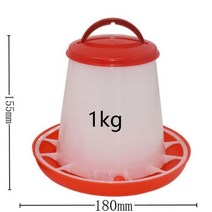 병아리물통 닭 병아리 앵무새 사료통 물통 니플 용품 1 pcs 1.5kg 오리 버킷 도구 플라스틱 식품 암탉 가금류 뚜껑 핸들 급수 급수기, 1.5kg 치킨 피더, Feeder