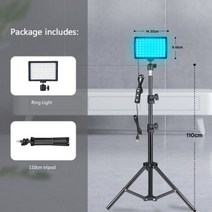 LED 사진 비디오 조명 패널 조명 삼각대 스탠드가 있는 사진 스튜디오 램프 키트 라이브 스트리밍용 RGB 필터 Youbube, CHINA_110CM TRIPOD