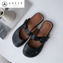 애슬릿(주얼리) [애슬릿] 발 편한 여성 둥근 버클 메리제인 슬리퍼