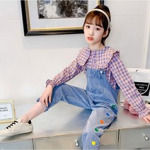 홈블리아 여아 프릴셔츠 + 멜빵바지 [5-050]