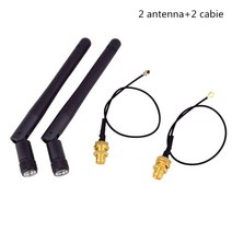 2.4GHz 3DBI WiFi 2.4G 안테나 공중 RP-SMA 남성 무선 라우터 PCI U.FL IPX-RP SMA 남성 돼지 케이블, 02 Black Antenna