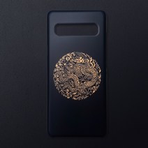 [유광] 전통문양 왕을 담은 블랙 골드 곤룡포 디자인 휴대폰 케이스/군대 전역 제대 선물 추천, 갤럭시7, 선택옵션