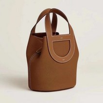 본베어마켓 소가죽 버킷백 원통형 여성 미니 토트