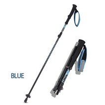 드레일러닝스틱 초경량 카본 티타늄 등산스틱 야외 접이식 트레킹 폴 알루미늄 충격 방지 워킹 스틱 관광, 01 파란