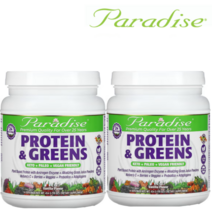 [식물성 단백질& 채소 2종 중 택일] 파라다이스 허브 Paradise Herbs 단백질 & 채소 454g 오리지널 무맛 바닐라맛 중 택일, 바닐라 - 2개