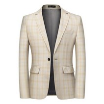 봄 가을 캐주얼 남성 체크무늬 블레이저 코튼 슬림 영국 정장 블레이져 Masculino 자켓 S-6XL