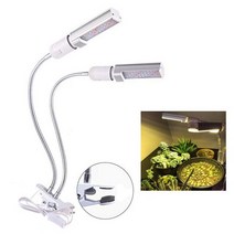 교체 가능한 E27 전구 듀얼 헤드 및 더블 스위치 묘목 전문 LED 전체 스펙트럼 조명, WHITE, US